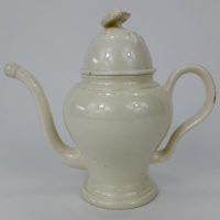 Rare Creamware Pottery Bubby Pot With Floral Lid