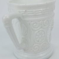 Punch & Judy Milk Glass Sowerby Davidson Mug
