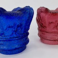 Blue Glass Crown Fairy Lamp