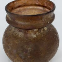 Antique Glass Aubergine Roman Vase