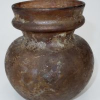 Antique Glass Aubergine Roman Vase