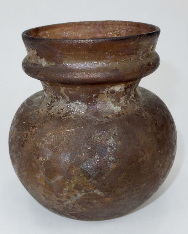 Antique Glass Aubergine Roman Vase