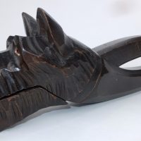 Antique Treen Wood Scottish Terrier Dog Nutcracker Nutcrackers