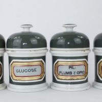 Five York Glass Company Pill Drug Jars