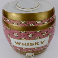 Rare Decorative Staffordshire Pottery Whisky Barrel