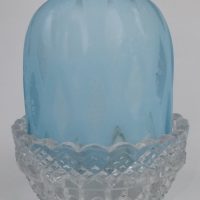 Satin Glass Blue Turquoise Wee Pyramid Fairy Lamp