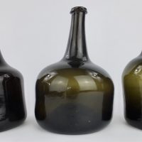 Antique Glass Mallet Shaped Wine Bottle