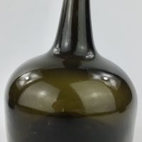 Antique Glass Mallet Shaped Wine Bottle