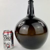 Black Glass Globular Onion Bottle