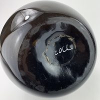 Black Glass Globular Onion Bottle