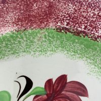 Spongeware Spatterware Rose Pottery Plate