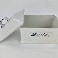 Scarce Black & White Pottery Butter Dish