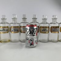 Antique Glass Pharmacy Bottles x 12