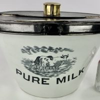 Antique Ironstone Pottery Pure Milk Pail