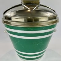 Antique Ironstone Pottery Green New Milk Pail