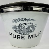 Antique Ironstone Pottery Pure Milk Pail
