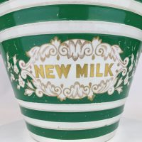 Antique Ironstone Pottery Green New Milk Pail