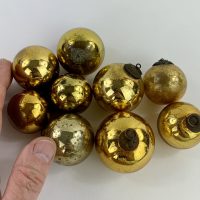Antique Gold Glass Kugel Ornaments