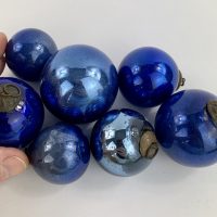 Antique Blue Glass Kugel Ornaments