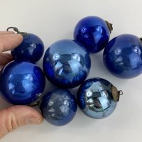 Antique Blue Glass Kugel Ornaments