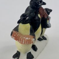 Antique Bisque Christmas Cake Decoration Penguins