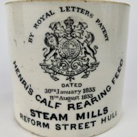 Henri,s Calf Rearing Feed Ironstone Pottery Pot Farming Veterinary Hull