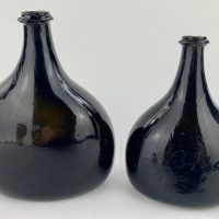 Rare Half Size English Bladder Wine Bottle David Walker Barker