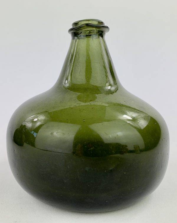 Antique English Glass Onion Bottle Tiny!