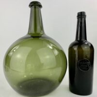 Large Apple Green Blob Top Freeblown Pontil Onion Bottle Carboy