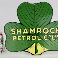 Rare Shamrock Petrol Company Dublin Ireland Enamel Sign
