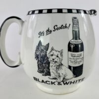 Shelley Pottery Black & White Scotch Whisky Pub Jug Scotty Dogs