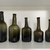 Very Rare Half Size Flat Octagonal Wine Bottle