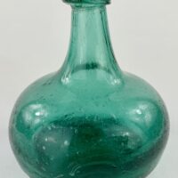 Exceptional Aquamarine Glass Onion Bottle