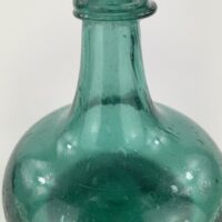Exceptional Aquamarine Glass Onion Bottle
