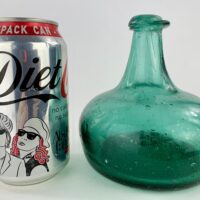 Exceptional Aquamarine Glass Onion Bottle