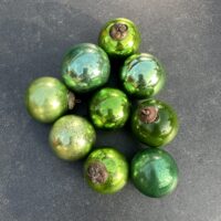 Antique Green Glass Kugel Ornaments