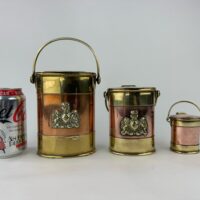 Exceptional British Coat of Arms Milk Cans