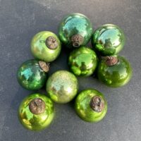 Antique Green Glass Kugel Ornaments