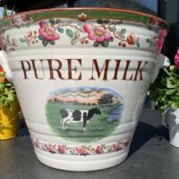Exceptional Decorative Pottery Milk Pail