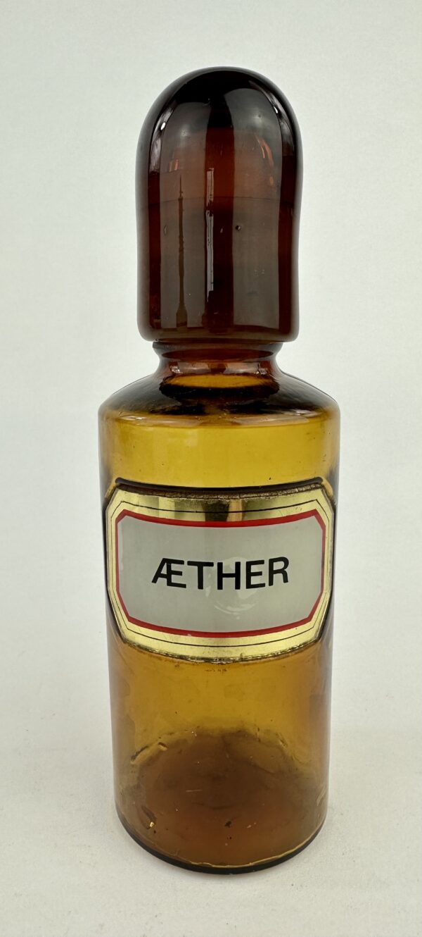 Rare Aether Ether Anaesthetic Domed Glass Apothecary LUG Chemist Bottle