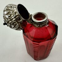 Antique Ruby Cranberry Glass Scent Perfume Bottle