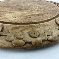 Antique Wooden Bread Board & Knife