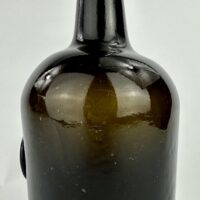 Antique Black Glass Wine Bottle Wyke Farm 1781