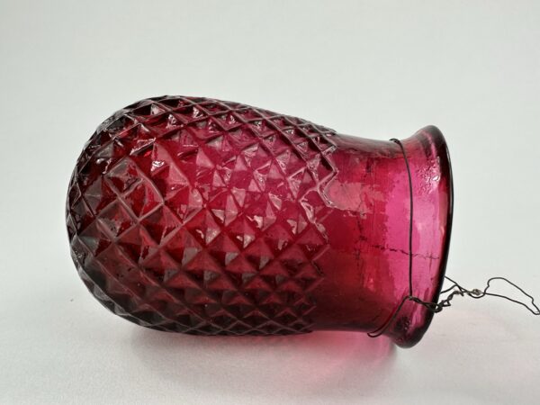 Antique Cranberry Red Glass Fairy Lamp