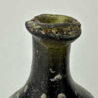 Antique Glass Bladder Bottle River Found