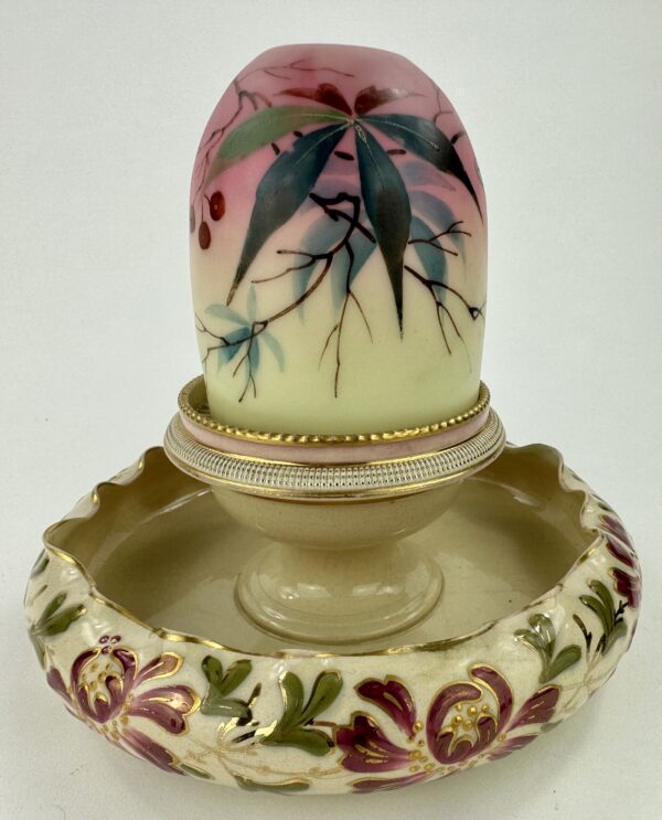 Large Burmese Glass Fairy Lamp & Base No1