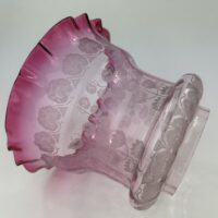 Cranberry Red Glass Art Nouveau Oil Lamp Shade