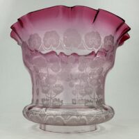 Cranberry Red Glass Art Nouveau Oil Lamp Shade
