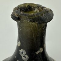 Antique Glass Bladder Bottle River Found