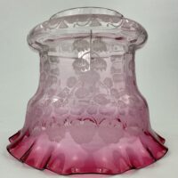 Cranberry Red Glass Art Nouveau Oil Lamp Shade
